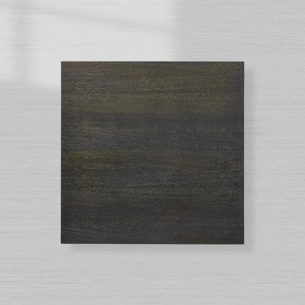 Sullivan Square Oak Coffee Table Black Wooden Plinth Cocktail Table Living Room Center Tea Table - Image 4