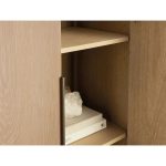 Caden Wood Door Tall Storage Cabinet Walnut Curio Display Cabinet dining Entryway China Cabinet - Image 4