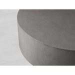 Malone Round Plinth Coffee Table Leather Cocktail Table Modern Living Room Center Tea Table - Image 3