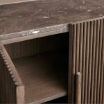 Astor Marble Top Sideboard Buffet Table Wood Living Room Entryways Cabinet Reeded Detailing - Image 6