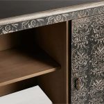 Amalfi Hand-Painted Sideboards Buffet Cabinet Wood Distressed Storage Cabinet - Image 7