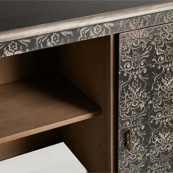Amalfi Hand-Painted Sideboards Buffet Cabinet Wood Distressed Storage Cabinet - Image 7