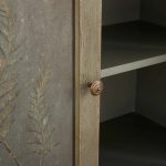 Cosetta Antique Ltalian Sideboard Fern Motif Buffet Table Living Room Wood Entryways Cabinet - Image 4