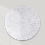 Finnley Round Coffee Table Stone Top Sofa Center Tea Table with Brass Base - Image 7