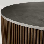Finnley Round Coffee Table Stone Top Sofa Center Tea Table with Brass Base - Image 19