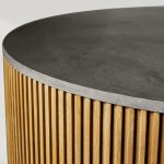 Finnley Round Coffee Table Stone Top Sofa Center Tea Table with Brass Base - Image 15