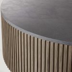 Finnley Round Coffee Table Stone Top Sofa Center Tea Table with Brass Base - Image 17