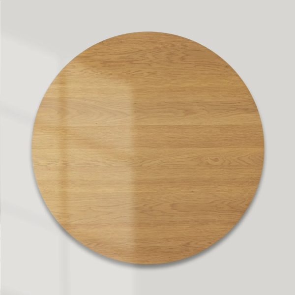 Finnley Round Wood Coffee Table Modern Sofa Center Tea Table with Reeded Detailing - Image 6