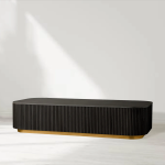 Finnley Solid Wood Coffee Table Stone Top Sofa Center Tea Table - Image 2