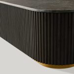 Finnley Solid Wood Coffee Table Stone Top Sofa Center Tea Table - Image 3