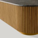 Finnley Solid Wood Coffee Table Stone Top Sofa Center Tea Table - Image 9