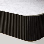 Finnley Solid Wood Coffee Table Stone Top Sofa Center Tea Table - Image 6