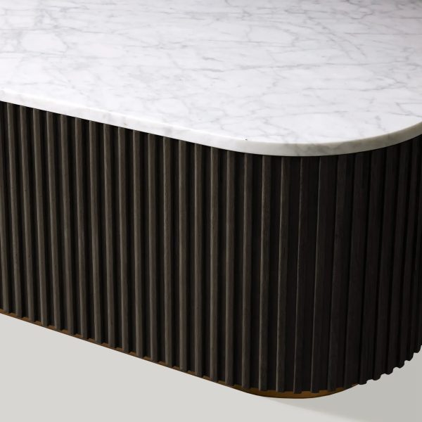 Finnley Solid Wood Coffee Table Stone Top Sofa Center Tea Table - Image 6