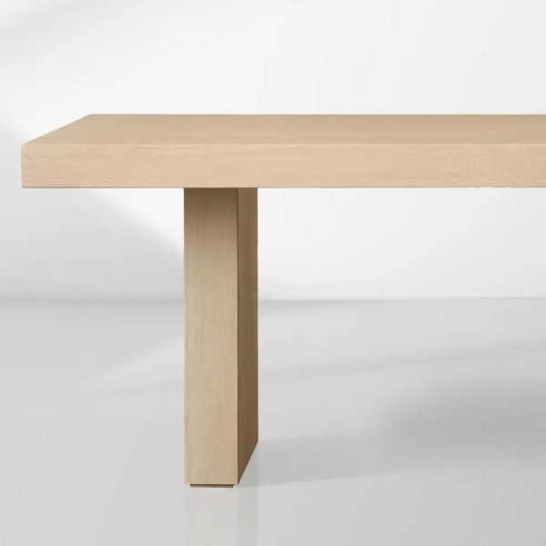 Calvin Rectangle Oak Wood Dining Table Modern Rustic - Image 3