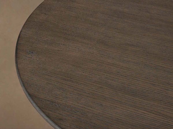Saint Germain Round Wood Dining Table with Solid Oak Top Natural Wood Toulouse Base - Image 5
