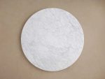 Saint Germain Round Dining Table with Marble Top Wood Dauphine Base - Image 4