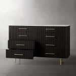 Finnley Wood Eight-Drawer Dresser with Marble or Bluestone Top Rural Chest Of 8 Drawers Cabinet - Image 5