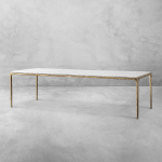 Thaddeus Metal Marble Rectangular Dining Table Hand-Forged Kitchen Table - Image 17