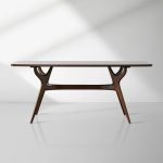 Ambra Inset Glass Top Rectangle Dining Table Modern Wood Italian Design Dining Table
