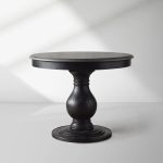 Luca Round Natural Stone Tabletop Dining Table With Pine Base