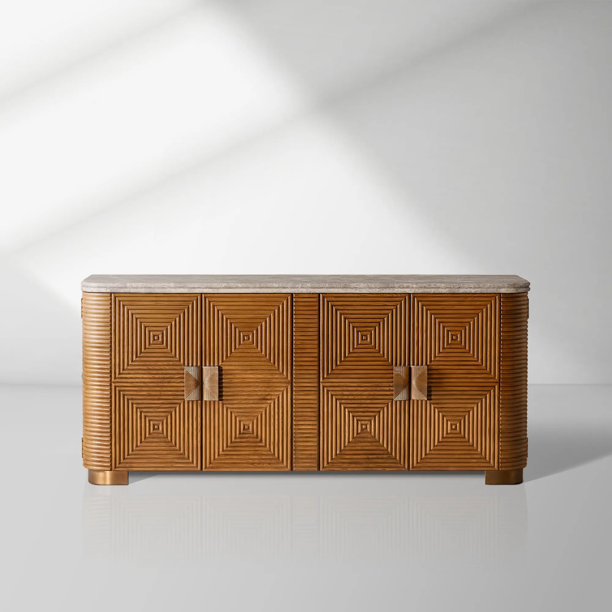 2000x2000_20250911_22_1_16064115-0afd-4f2e-98d2-bf26a519d323.jpg Grey Emperador marble Kensley Sideboard Wood Buffets Cabinet - Image 1