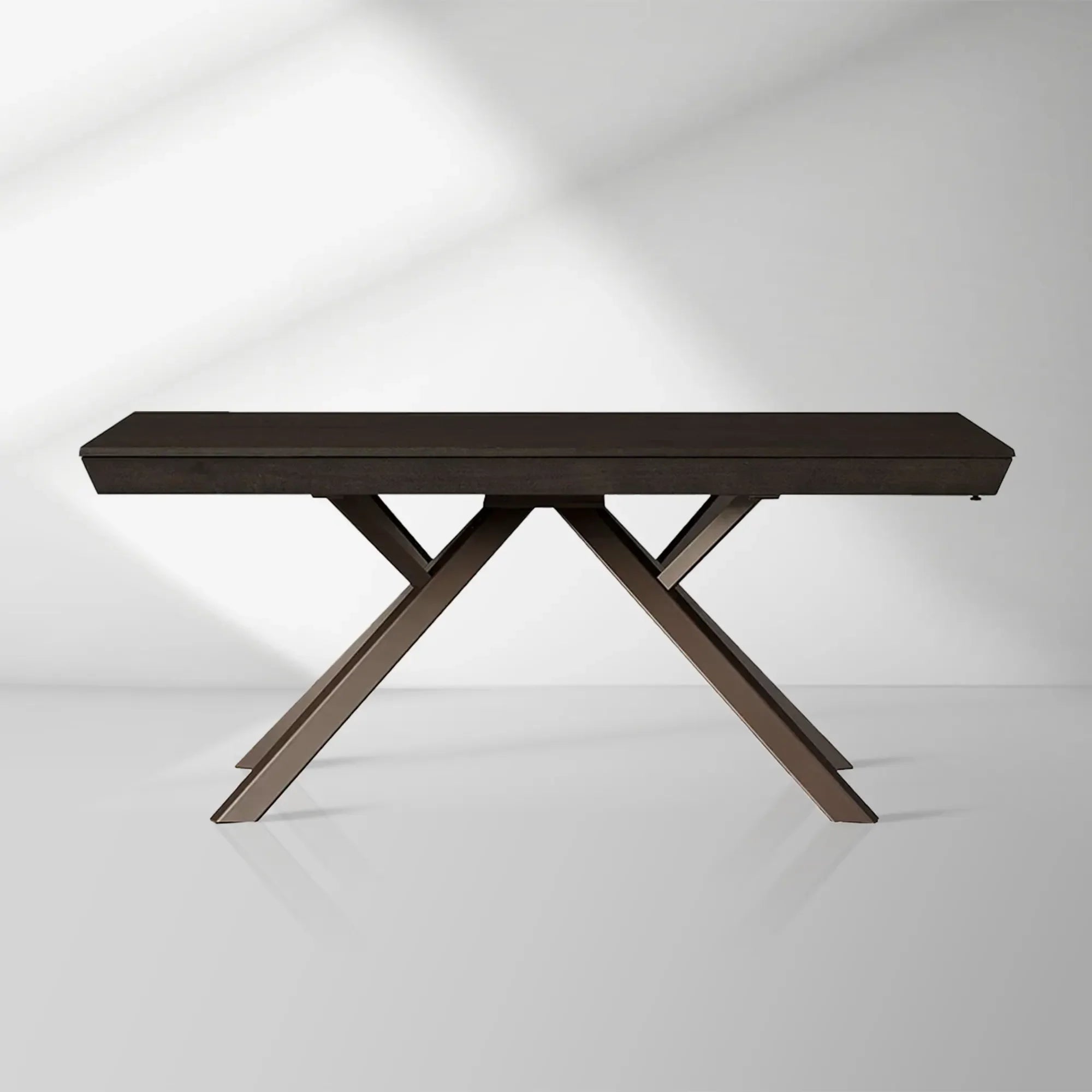 2000x2000_20250912_22_1_04a24900-e191-417a-86a1-5436baced62e.jpg Powell Dual Expandable Wood Dining Table with Steel Base - Image 1