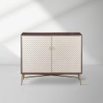 Seraphina Hand-Painted Champagne Gold Finish  Sideboard Buffet Cabinet With Two-Door