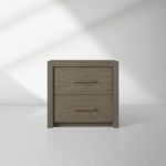 Bodhi Tall Nightstand Wood Night Side Cabinet Rustic Bedside Table Two-Drawer Chest