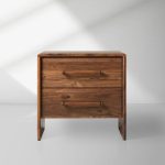 Miller Closed Nightstand Solid Walnut Nightside Table with Drawers