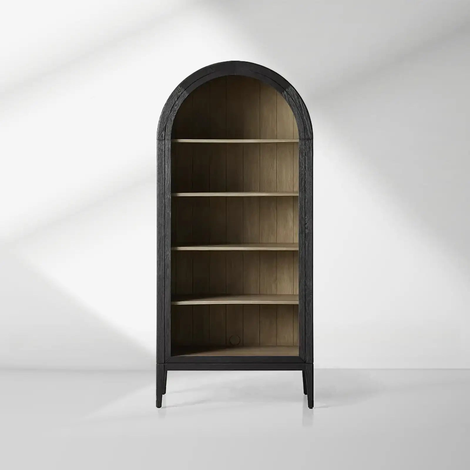 2000x2000_20250912_22_1_128a17f2-fe47-478f-bb12-dff6ff17d1fc.jpg Hattie Solid Oak Open Bookcase Arch-Inspired Design Display Cabinets - Image 1