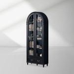 Hattie II Glass tall Display Cabinet Wood Classical European Design
