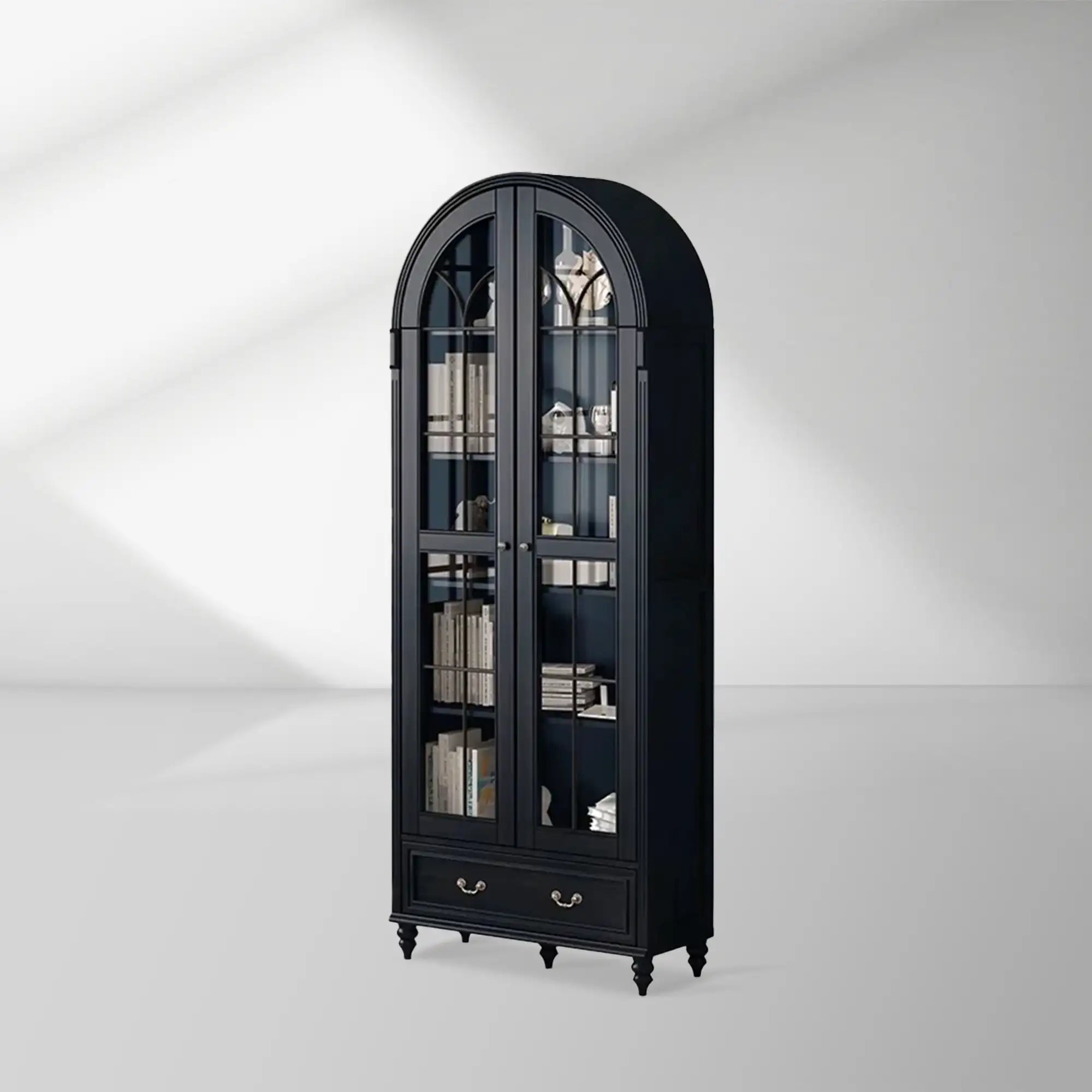 2000x2000_20250912_22_1_16940f6c-1544-4e56-bc1c-a306f3863723.jpg Hattie II Glass tall Display Cabinet Wood Classical European Design - Image 1