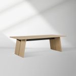 Carlisy Ash Wood Rectangle Dining Table Rural Style