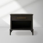 St. Martin Open Oak Nightstand Traditional Bedside table with Soft-Close Drawer