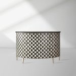 Andretta solid poplar wood drawer Cabinet With black and white geometric motif