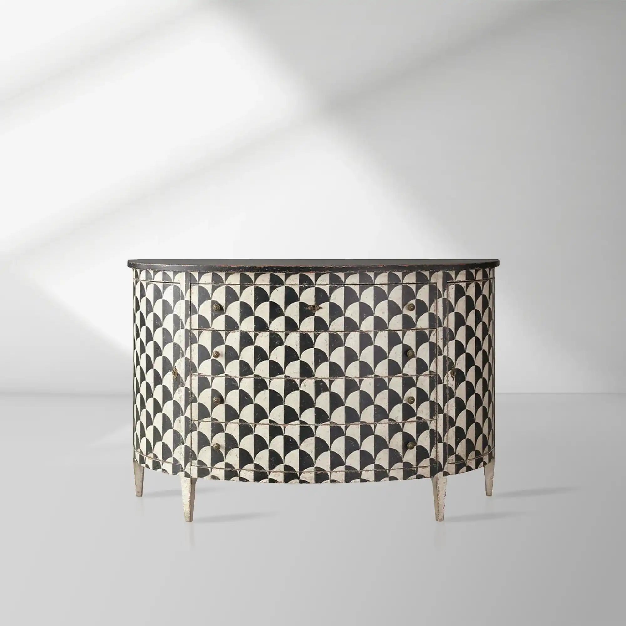2000x2000_20250912_22_1_2f3c6213-798e-4b74-a30a-0e7c19d840aa.jpg Andretta solid poplar wood drawer Cabinet With black and white geometric motif - Image 1