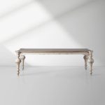 Alessia Bell'Arte Solid Poplar Wood Dining Table Antique Retro Design