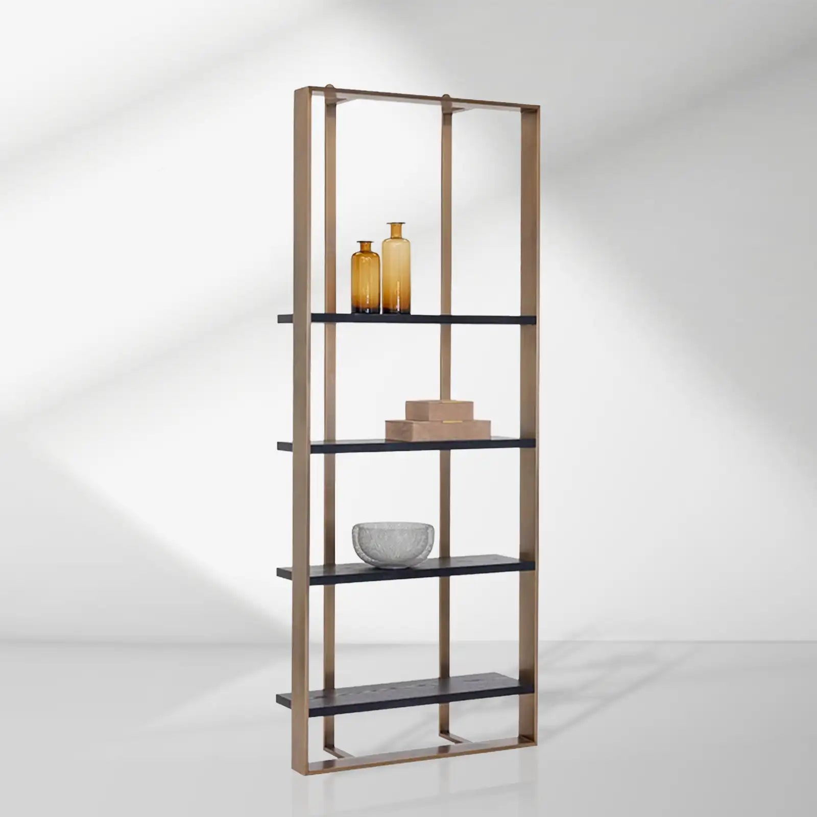 2000x2000_20250912_22_1_3c1ffd41-2f30-474c-a912-999c8e2ebc5c.jpg Dolton Modern Bookcase in Stainless Steel Frame - Image 1
