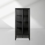 Avenue Ash Wood Display Cabinet with Sliding Glass Doors