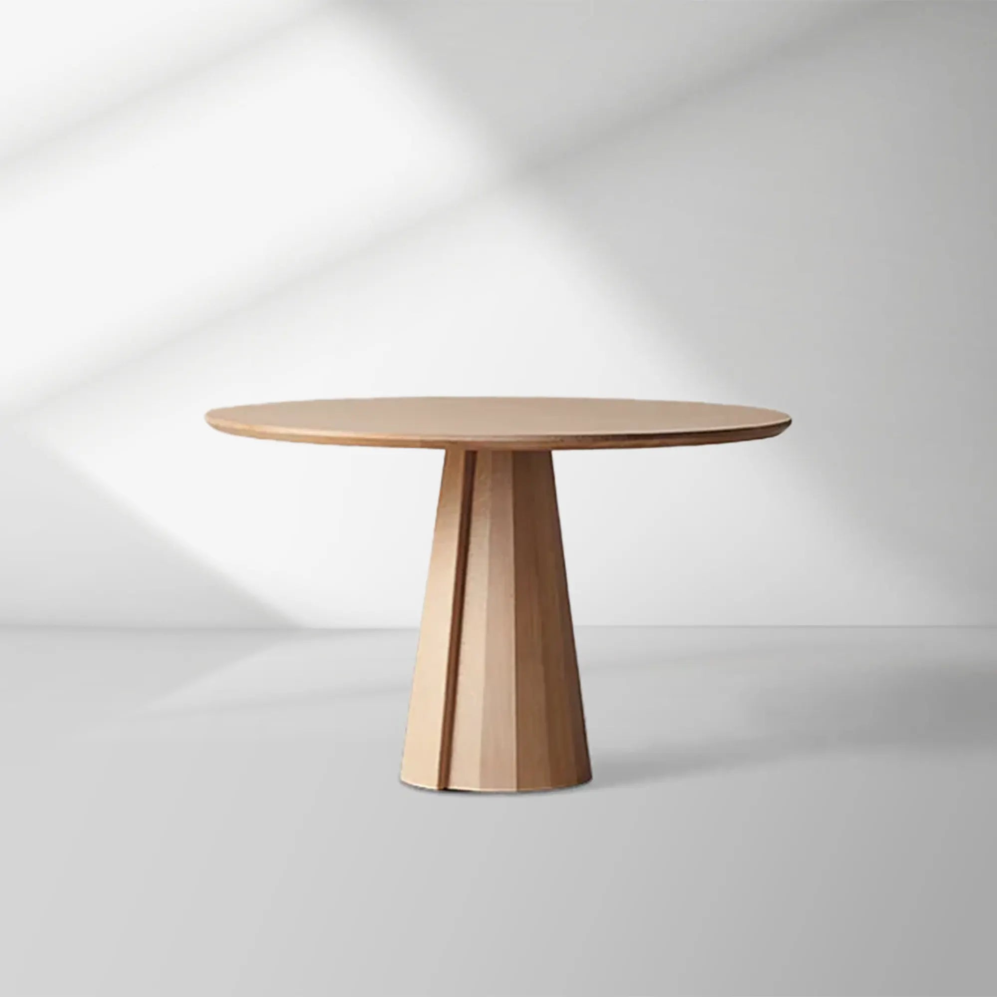 2000x2000_20250912_22_1_515997d9-ff8e-4769-9a51-22322130f924.jpg Brank White Oak Wood Round Dining Table With Cone Base - Image 1