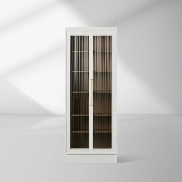 Rowan Modular Tall Display Cabinet Reeded Glass Doors - Image 6