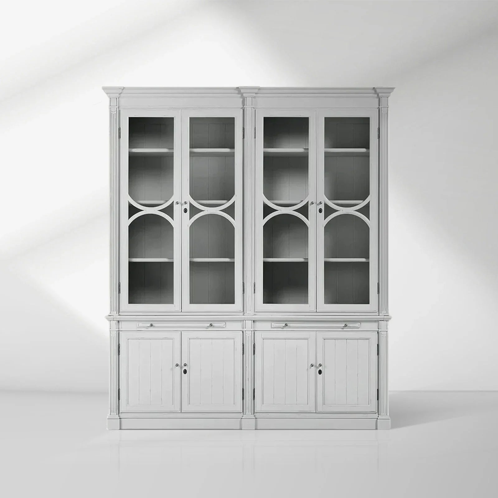 2000x2000_20250912_22_1_719459bd-b68c-4628-8123-1fe15bb637e7.jpg Athens Modular Display Cabinet Neoclassical Curio Bookcase with Glass Doors - Image 1
