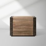 Telluride Closed Mexican Oak Nightstand Wood Night Side Table With Two Drawers