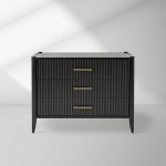 Louis 3-Drawer Fluted Nightstand Wood Bedside Storage Cabinet