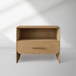 Felton Open Nightstand Oak Bedside Cabinet with Drawer & Shelf