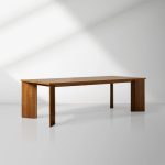 Yorn Wood Rectangular Dining Table with Angled Leg Design Base
