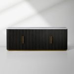 Finnley Plinth Sideboard with Carrara Marble Top Buffet Cabinet - Image 6