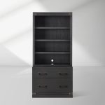 Tremont Modular Wood Bookcase Mid-Century Tall Cabinets