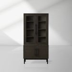 Sullivan Oak Wood Rustic Display Cabinet