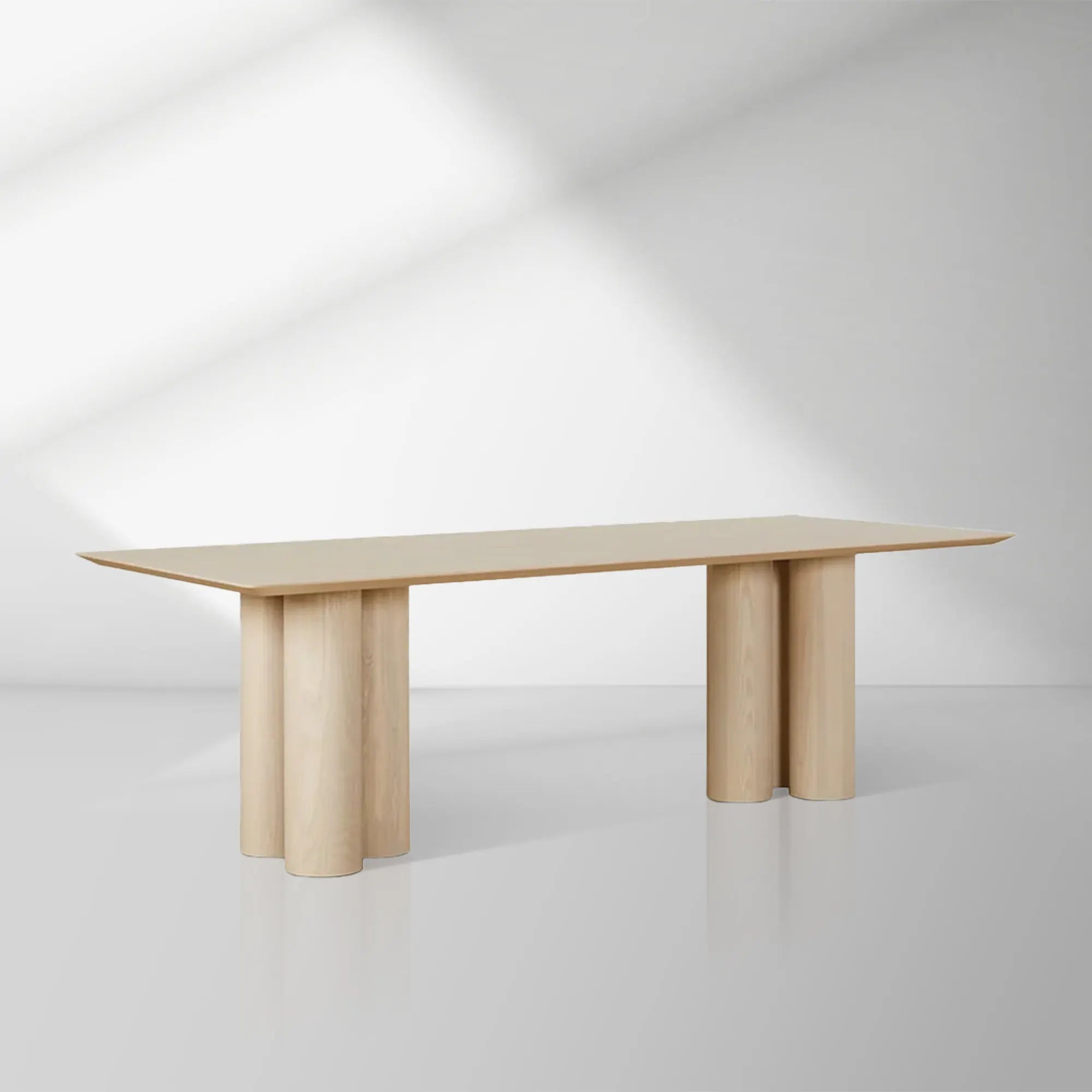 2000x2000_20250912_22_1_f7891943-9082-4228-bca0-a5a420fe8893.jpg Rinde Rectangular Ash Wood Dining Table with Columnar Legs - Image 1